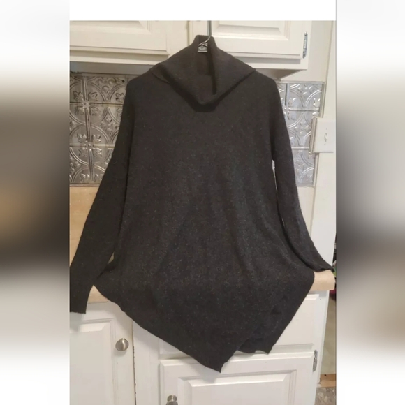 360 Cashmere Sweaters - 360 Cashmere Sweater Pullover Heathered Black Turtle Neck Long Sleeve XS